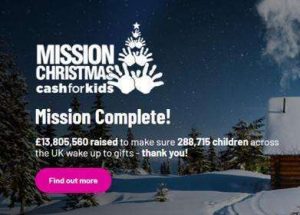 Miller donates £1000 worth of presents to cash for kids ‘mission christmas’